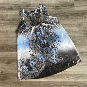 Crimson NY floral racer back tank top